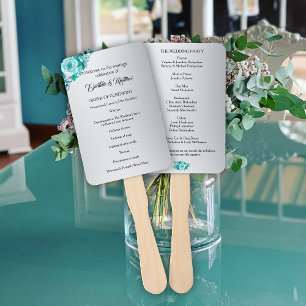 Éventail Roses Turquoises romantiques sur le programme de m