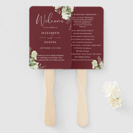 Éventail Rosewood rose Floral Programme de mariage