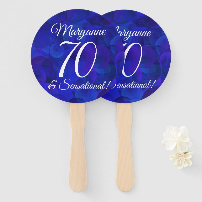 Éventail Royal Blue 70 et fête d'anniversaire sensationnell (Devant et derrière)