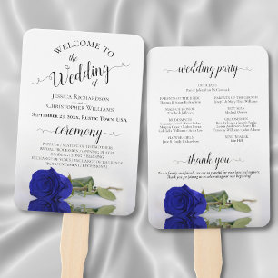 Éventail Royal Blue ou Cobalt Rose Élégant programme de mar