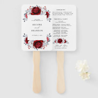 Royal Rouge Blanc argent métal Mariage floral