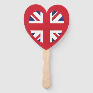 Éventail Royaume-Uni Union Jack Flag Heart