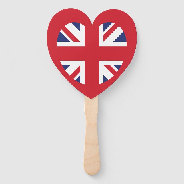 Éventail Royaume-Uni Union Jack Flag Heart (Devant)