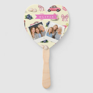 Éventail Ruban de cocktail rose coquette personnalisé adora
