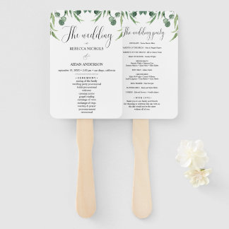 Éventail Russe Eucalyptus Feuille programme de cérémonie ma