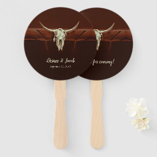 Éventail Russe Mariage Bull Skull Brown Pays Ouest