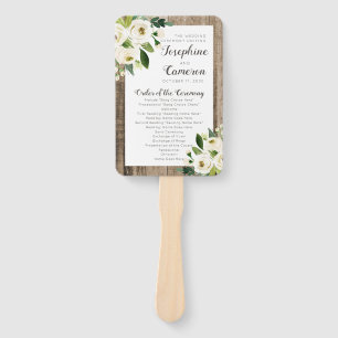 Éventail Rustic Barn Wood Floral Mariage Cérémonie Programm