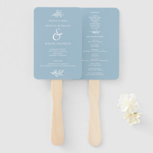 Éventail Rustic Dusty Blue M. et Mme Wedding Ventilateur du