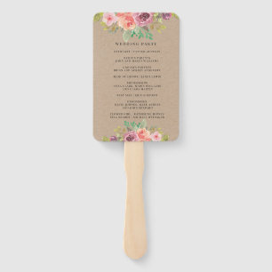 Éventail Rustic Summer Floral Wedding Programme Ventilateur