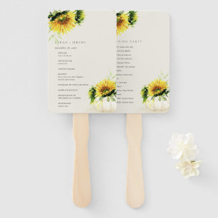 Éventail Rustic Sunflower Citrouille Floral Wedding Program