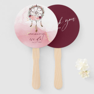 Éventail Rustique Dusty Rose Floral Dream Catcher
