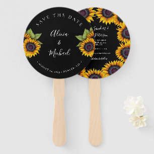 Éventail Rustique floral élégant script mariage date de sau