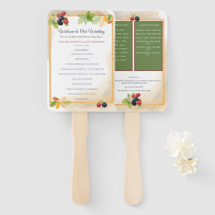 Éventail Rustique Romantique Automne Berry Wedding Programm
