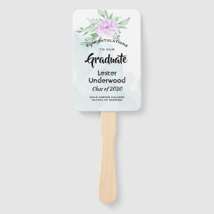 Éventail Rustique violet Rose Eucalyptus Verdure Graduation