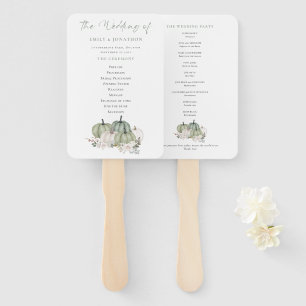 Éventail Sage Citrouille Florals Programme de mariage