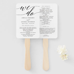 Éventail Script moderne ÉDITABLE programme de mariage des c
