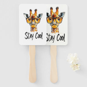 Éventail Séjour Cool - Giraffe avec lunettes de soleil Illu