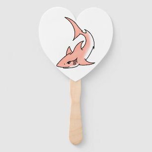 Éventail semaine de requin rose dessin animé tatouage art o