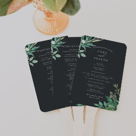 Éventail Serre | Programme de mariage botanique d'aquarelle