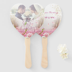 Éventail Set de abanicos para boda con flores y brillo