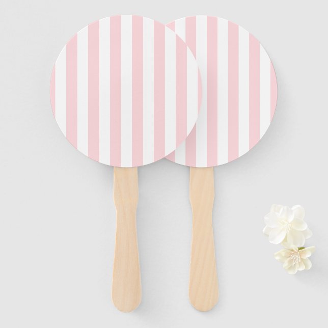 Éventail Set of Fans Pink & White Stripe (Devant et derrière)
