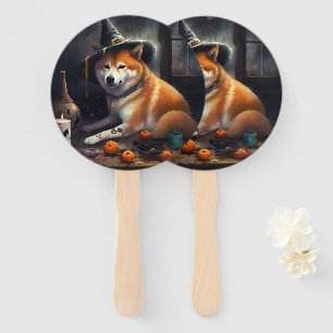 Éventail Shiba Inu Citrouilles Halloween effrayant