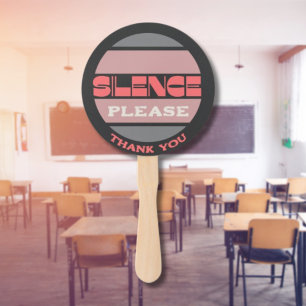 Éventail Silence s'il vous plaît signer personnalisable