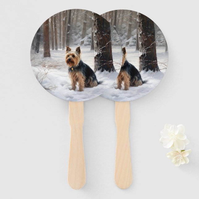 Éventail Silencieux Terrier Laisser Il Neige Noël (Devant et derrière)