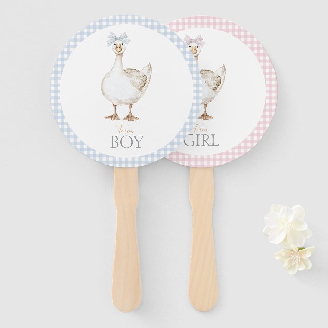 Éventail Silly Goose Whimsical Garçon Ou Fille Genre Révéle (Devant et derrière)
