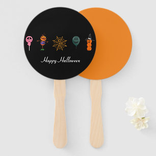 Éventail Simple Citrouille d'Halloween face fantôme flippan