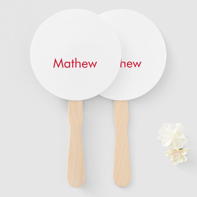 Éventail simple lettre initiale monogramme ajouter votre no (Devant et derrière)