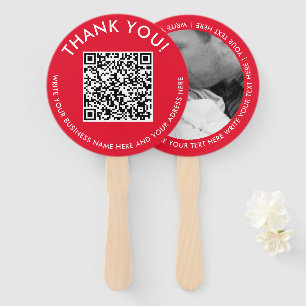 Éventail Simple Red White Digital Contact QR Code Photo