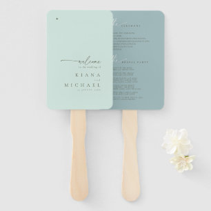 Éventail Simply Chic Mariage Welcome Program Turquoise ID10