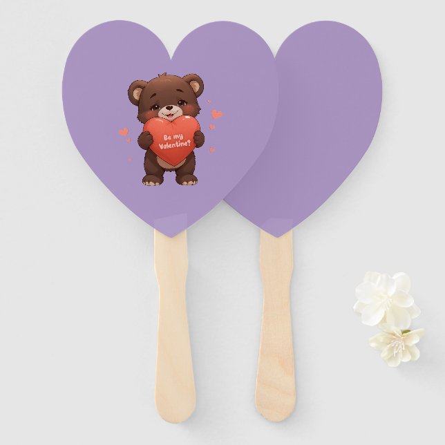 Éventail Sois ma Saint Valentin ? (Devant et derrière)