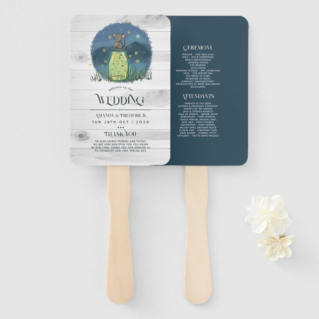 Éventail Souris rustique luciole Mason Jar (Devant et derrière)