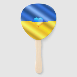Éventail Soutenez l'Ukraine brun drapeau ukrainien - Libert