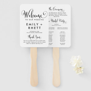 Éventail Southern Belle Calligraphy Wedding Programme