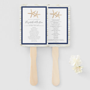 Éventail Starfish Whitewash Wood Beach Programme de mariage