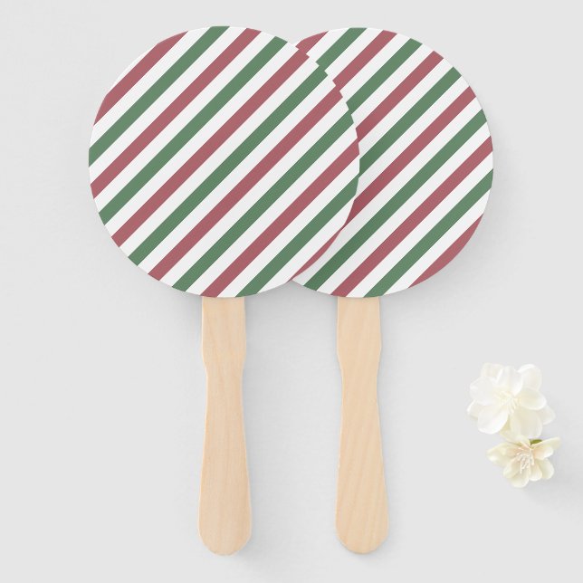 Éventail Stripes de Noël (Devant et derrière)