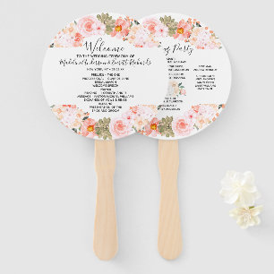 Éventail Succulent Floral Wreath Mariage Ceremony Programme