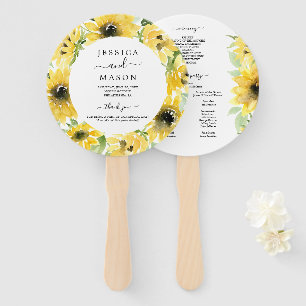 Éventail Sunflower Garden Circle Mariage programme de venti
