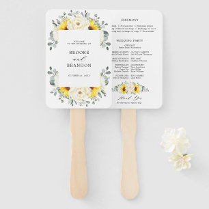 Éventail Sunflower Ivory Peony Programme de mariage floral