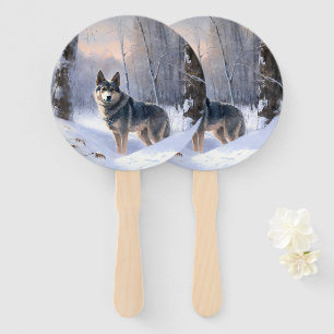 Éventail Swedish Vallhund Qu'il neige Noël
