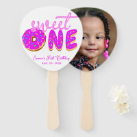 Sweet One Rose Girl First Birthday Donut Sprinking