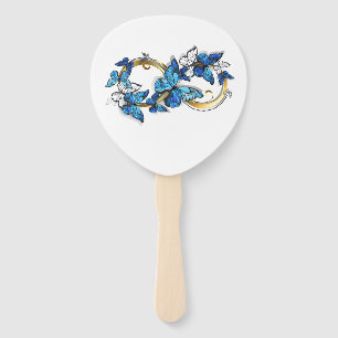 Éventail Symbole infini de papillons Morpho bleus