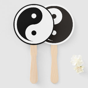 Éventail Symbole Yin Yang - tatouage massif design 1+2