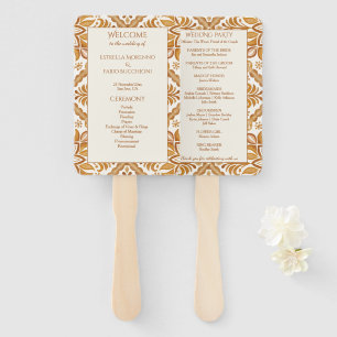 Éventail Talavera terracotta programme de mariage mexicain