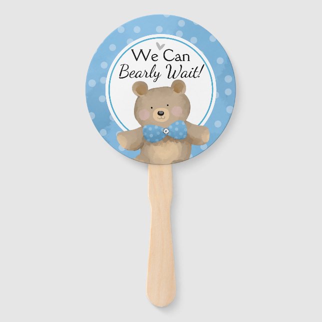 Éventail Teddy Bear Baby shower Bearly Wait (Devant)
