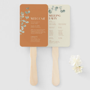 Éventail Terracotta Eucalyptus Déco Programme de mariage