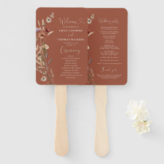 Éventail Terracotta Minuscule programme de mariage Fleur sa